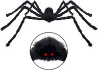 🕷️ pawliss giant scary spider decorations - 6.6ft/200cm halloween spider outdoor props, realistic fake large hairy spider for yard logo