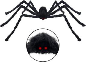 img 4 attached to 🕷️ Pawliss Giant Scary Spider Decorations - 6.6ft/200cm Halloween Spider Outdoor Props, Realistic Fake Large Hairy Spider for Yard