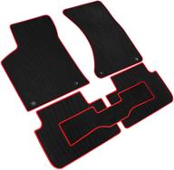 🚗 iallauto custom fit porsche macan all weather floor liners 2015-2018 - heavy duty rubber car mats, odorless vehicle carpet - black red logo