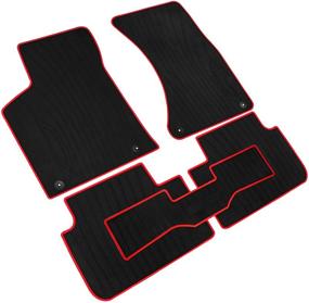 img 4 attached to 🚗 IALLAUTO Custom Fit Porsche Macan All Weather Floor Liners 2015-2018 - Heavy Duty Rubber Car Mats, Odorless Vehicle Carpet - Black Red