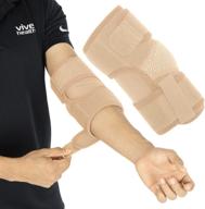 🎾 vive tennis elbow brace - compression sleeve for golfers - support wrap for bursitis - left/right arm - tendonitis strap for golf - men/women - epicondylitis & sports recovery (beige, standard) логотип