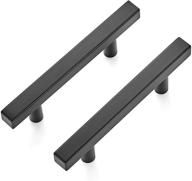 🔲 30 pack of matte black stainless steel 5 inch square cabinet pulls: stylish and durable kitchen drawer handles with 3 inch hole center логотип