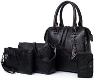 женские сумки кожаная сумка-портфель коричневый2 4шт логотип