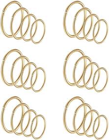 img 4 attached to 🔗 24 Pieces of Masedy 20G Bendable Nose Rings, Hoop Tragus Cartilage Helix Piercing Lip Septum Ring - Made of 316L Stainless Steel, Available in Sizes 6-12mm