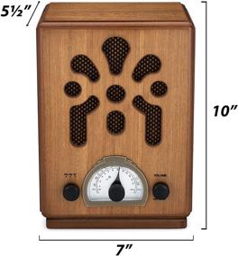 img 1 attached to 📻 Классическое винтажное ретро радио с Bluetooth - сделано вручную из дерева ClearClick.