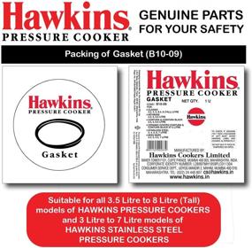 img 2 attached to 🔒 Hawkins Gasket for 3.5-8 Liter Pressure Cooker Seal Ring, Medium Size, Black