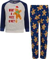 🎅 boys' 2-piece sherpa christmas pajama set from pj's & presents logo