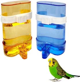 img 4 attached to 🐦 Convenient and Mess-Free Parakeet Water Dispenser: Automatic No-Spill Clear Container for Cockatiel Cage Accessories and Other Birds (2pcs)
