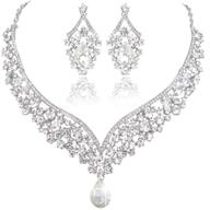 captivating ever faith austrian crystal v-shaped teardrop necklace earrings set - an elegant must-have! logo