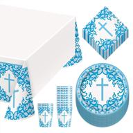 fancy religious cross dinner party logo