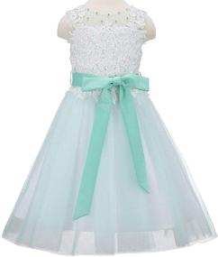 img 2 attached to 🌸 Bow Dream Flower Girls Dress - Girls' Clothing for Special Occasion Dresses