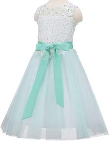 img 1 attached to 🌸 Bow Dream Flower Girls Dress - Girls' Clothing for Special Occasion Dresses