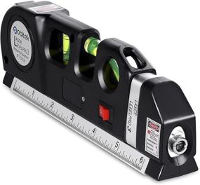 img 4 attached to Qooltek Multipurpose Laser Level with 8ft Measure Tape 📐 Ruler – Adjustable Standard and Metric Rulers for Picture Hanging