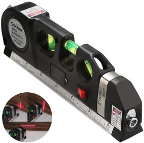 img 1 attached to Qooltek Multipurpose Laser Level with 8ft Measure Tape 📐 Ruler – Adjustable Standard and Metric Rulers for Picture Hanging