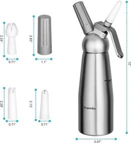 img 1 attached to 🍨 Enhance Dessert Experience with the Professional Aluminum Whipped Cream Maker 500mL (1 Pint) - Perfect for Gourmet Creams! Includes 3 Decorating Nozzles