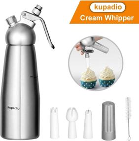 img 3 attached to 🍨 Enhance Dessert Experience with the Professional Aluminum Whipped Cream Maker 500mL (1 Pint) - Perfect for Gourmet Creams! Includes 3 Decorating Nozzles