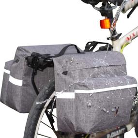 img 3 attached to 🚴 Water-Resistant Portable Bike Pannier Bag - 26L Bicycle Panniers by Vuudh with Reflective Trim, Grey Color