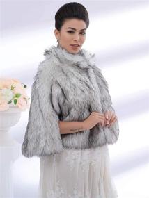 img 2 attached to ❄️ Stylish Aukmla Faux Fur Cape: Perfect Bridal Stole for Winter Weddings!