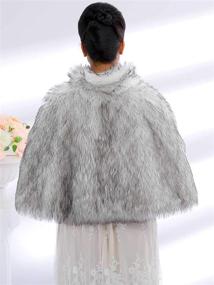 img 3 attached to ❄️ Stylish Aukmla Faux Fur Cape: Perfect Bridal Stole for Winter Weddings!