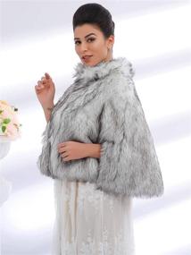 img 1 attached to ❄️ Stylish Aukmla Faux Fur Cape: Perfect Bridal Stole for Winter Weddings!