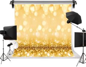 img 4 attached to Kackool 7Ftx5Ft Wedding Baby Birthday Party Backdrops Dreamy Golden Backgrounds For Photography