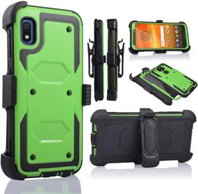 img 4 attached to 📱 Samsung Galaxy A10E Full Body Armor Rugged Holster Defender Case - Green