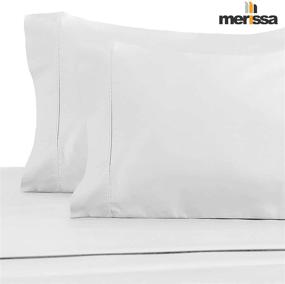 img 2 attached to Premium 500-Thread-Count 100% Cotton Sheets 🛏️ & Pillowcases Set - Superior Quality and Comfort