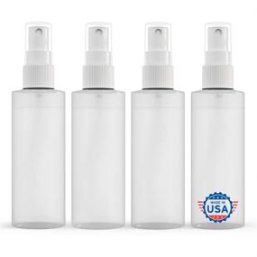 img 4 attached to 【USA Made】4 Oz (120ml) Plastic Spray Bottle Fine Mist – Refillable, Reusable, Portable Sprayer, Travel Size, Leak Proof for Household Use, Essential Oil, Cleaning Solution, and Perfume (4 Pack)