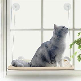 img 2 attached to Suction Cup Cat Window Perch: Space Saving Hammock Bed for Cats, Weighted up to 30lb - 360° Sunbath & Safety Shelf by PETPAWJOY