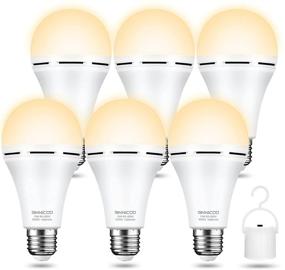 img 4 attached to 🔆 Stay Bright during Power Outages with Emergency Rechargeable Light Bulbs: 1500mAh Battery Backup, 15W LED Bulbs (80W Equivalent), Daylight Bulbs for Home Power Outage