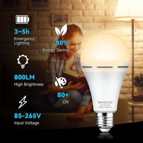 img 3 attached to 🔆 Stay Bright during Power Outages with Emergency Rechargeable Light Bulbs: 1500mAh Battery Backup, 15W LED Bulbs (80W Equivalent), Daylight Bulbs for Home Power Outage