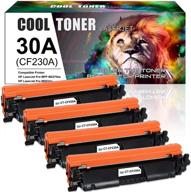 🖨️ cool toner hp 30a 30x cf230a cf230x compatible toner cartridge replacement - ideal for hp pro mfp m227fdw m203dw m227fdn m203dn m203d m227sdn m203 m227 laser printers - black ink, 4-pack logo