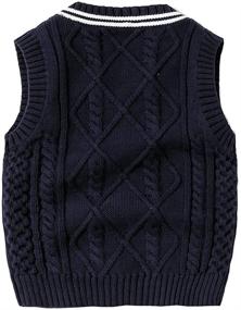 img 3 attached to 👶 Vivobiniya Baby Boy Knit V-Neck Sweater Vest, sizes 6 months - 3 years