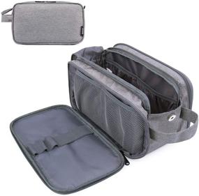 img 4 attached to WANDF Large Toiletry Bag with Waterproof Compartment Travel Toiletry Organizer - Zippered Full Opening - Dopp Kit Shaving Bag for Toiletries & Accessories (Grey)