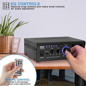 img 1 attached to 🔊 Home Audio Power Amplifier System - Dual Channel Theater Power Stereo Receiver Box, 2x75W, Surround Sound with USB, RCA, AUX Inputs, LED Display, Remote Control, 12V Adapter - For Speaker, iPhone - Pyle PCAU35A