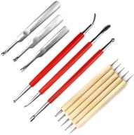 pack of 11 leather craft carving modelling tools for grooving, embossing, skiving, and press rubbing logo