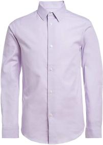img 4 attached to Stylish Calvin Klein Sleeve Patterned Button Down Boys' Clothing - Tops, Tees & Shirts