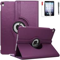 📱 ipad 6th generation case with screen protector and stylus - ipad 9.7 inch air1 2018 2017 case - 360 degree rotating stand, auto sleep wake - a1822 a1823 (dark purple) logo