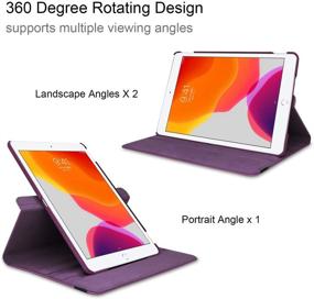 img 3 attached to 📱 iPad 6th Generation Case with Screen Protector and Stylus - iPad 9.7 inch Air1 2018 2017 Case - 360 Degree Rotating Stand, Auto Sleep Wake - A1822 A1823 (Dark Purple)