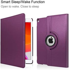 img 1 attached to 📱 iPad 6th Generation Case with Screen Protector and Stylus - iPad 9.7 inch Air1 2018 2017 Case - 360 Degree Rotating Stand, Auto Sleep Wake - A1822 A1823 (Dark Purple)