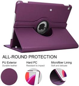 img 2 attached to 📱 iPad 6th Generation Case with Screen Protector and Stylus - iPad 9.7 inch Air1 2018 2017 Case - 360 Degree Rotating Stand, Auto Sleep Wake - A1822 A1823 (Dark Purple)