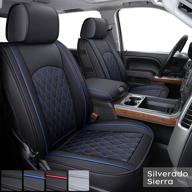 🚗 huidasource full set car seat covers for chevy silverado sierra 1500/2500 hd/3500 hd - easy to install, black & blue logo