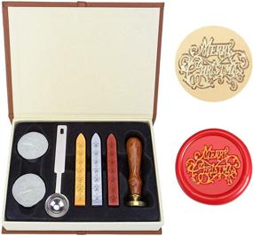 img 4 attached to Merry Christmas Wax Seal Stamp Set - Yoption Classic Vintage Merry Christmas Seal Wax Stamp Set - Retro Merry Christmas Seal Stamps Maker Gift Box Set (Merry Christmas)