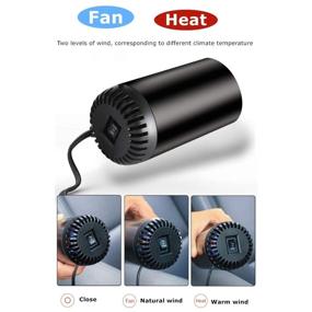 img 1 attached to 150W 12V Portable Car Heater Defroster Mini Windscreen Fan - Fast Heating & 🔥 Cooling, Windshield De-Icer, Cars Defogger - Plug in Cigarette Lighter with Suction Holder, Black (1 Pack)