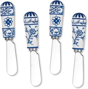 img 3 attached to 🧀 Wine Things Global Garden Resin Cheese Spreaders Set of 4 in Blue - Enhance Your Culinary Experience