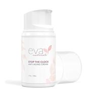 🌿 eva naturals stop the clock anti-aging cream - 1.7oz natural face moisturizer, reduces wrinkles, achieves youthful complexion - glycolic & ascorbic acids - premium quality logo