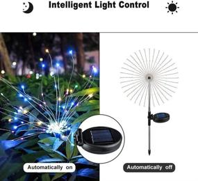 img 2 attached to 🌟 Pack of 3 Solar Stainless Steel Starburst LED Firework Lights - 150 Waterproof Super Bright LEDs for Gardens, Patios, Lawn, Yard, Christmas, and Parties