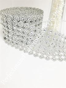 img 1 attached to 🌸 OrangeTag Flower Mesh Rhinestone Ribbon Wrap - 4" X 10 Yards (30 Feet) for Wedding, Party, and Event Decoration - Flower Diamond, Silver