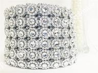 🌸 orangetag flower mesh rhinestone ribbon wrap - 4" x 10 yards (30 feet) for wedding, party, and event decoration - flower diamond, silver logo