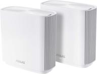 🔒 asus zenwifi ac tri-band mesh system (ct8 2 pack white) - extensive 5,400 sq.ft coverage, ac3000, wifi, lifetime free network security and parental controls, 4x gigabit ports, 3 ssids logo